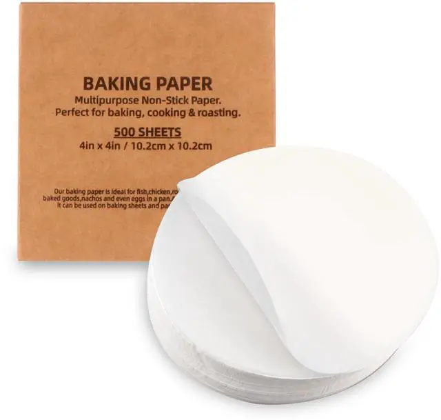 Main image of 4 inch Round Parchment Paper - Precut Patty Paper for Burger Press and Tortilla Press - White