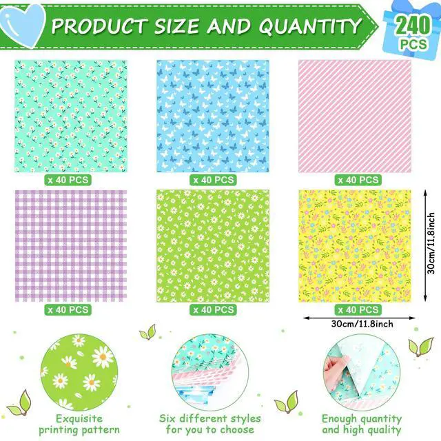 Alt view image 2 of 7 - 240Pcs Wax Paper Dry Waxed Deli Paper Sheets 12x12 inch Sandwich Wrap Paper Floral Parchment Sheets Basket Liner Food Paper Sheets for Carnival Home Kitchen Picnic Spring Summer Tea Party Favors