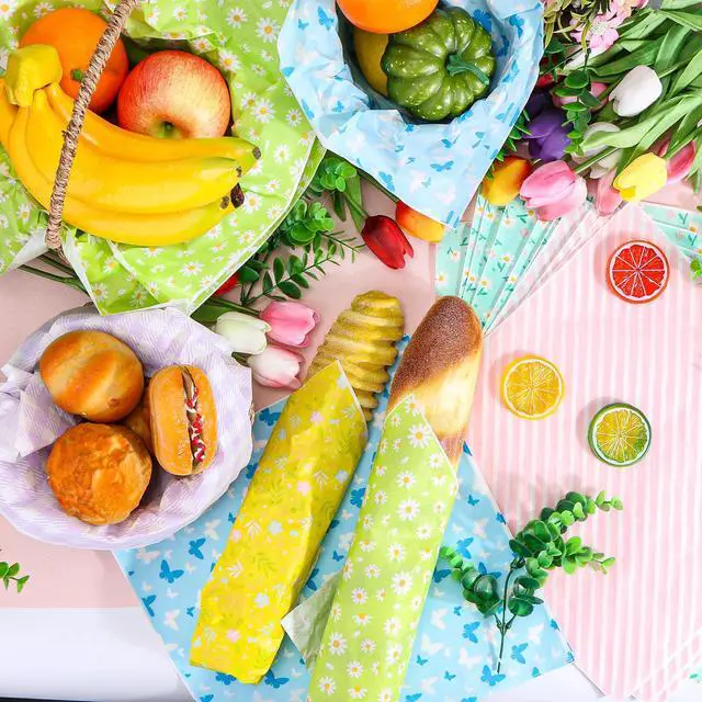 Alt view image 3 of 7 - 240Pcs Wax Paper Dry Waxed Deli Paper Sheets 12x12 inch Sandwich Wrap Paper Floral Parchment Sheets Basket Liner Food Paper Sheets for Carnival Home Kitchen Picnic Spring Summer Tea Party Favors