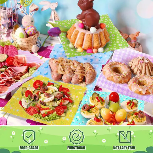 Alt view image 5 of 7 - 240Pcs Wax Paper Dry Waxed Deli Paper Sheets 12x12 inch Sandwich Wrap Paper Floral Parchment Sheets Basket Liner Food Paper Sheets for Carnival Home Kitchen Picnic Spring Summer Tea Party Favors
