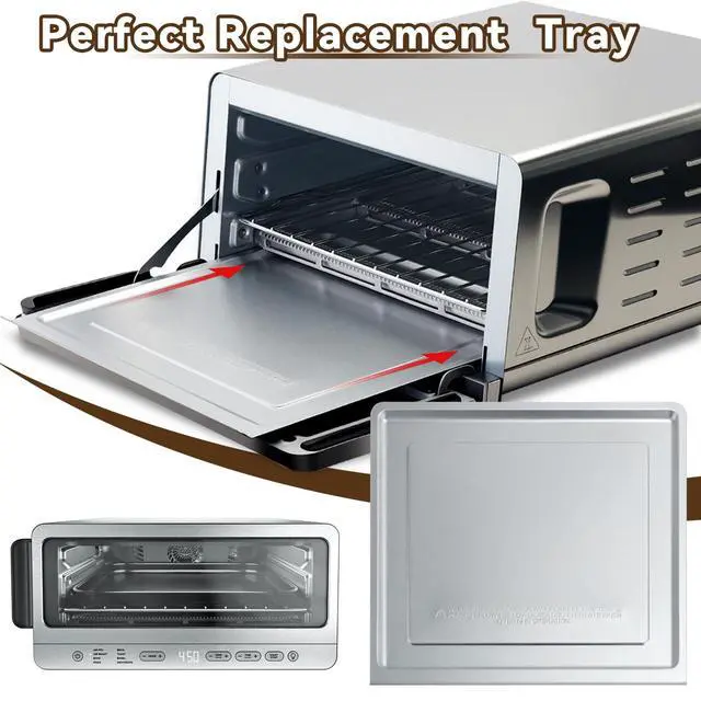 Alt view image 4 of 7 - Air Fryer Accessories Compatible with Ninja Flip Air Fryer SP151, Crumb Tray with 4 Oven Liners, 100 PCS Parchment Paper Sheets, Air Fryer Basket and Baking Tray for Ninja Toaster Oven