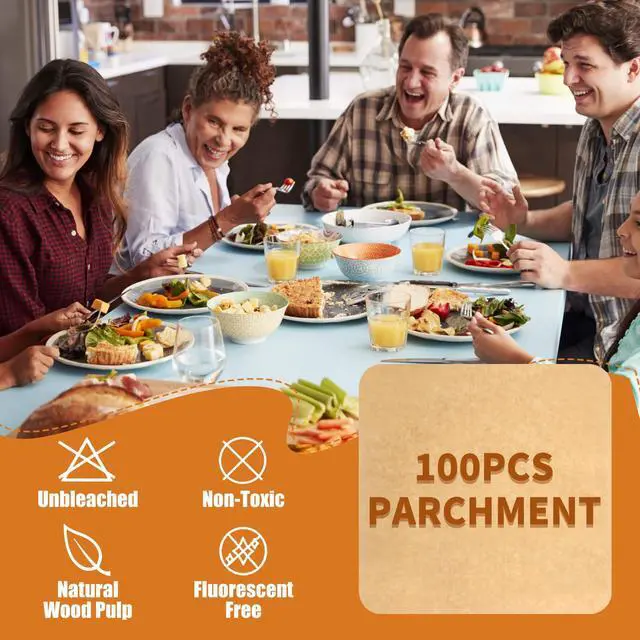 Alt view image 7 of 7 - Air Fryer Parchment Paper for Ninja 12-in-1 Double Oven DCT451 DCT401 DCT601 DCT651, 100PCS Air Fryer Disposable Liners for Ninja Foodi Airfryer Combo