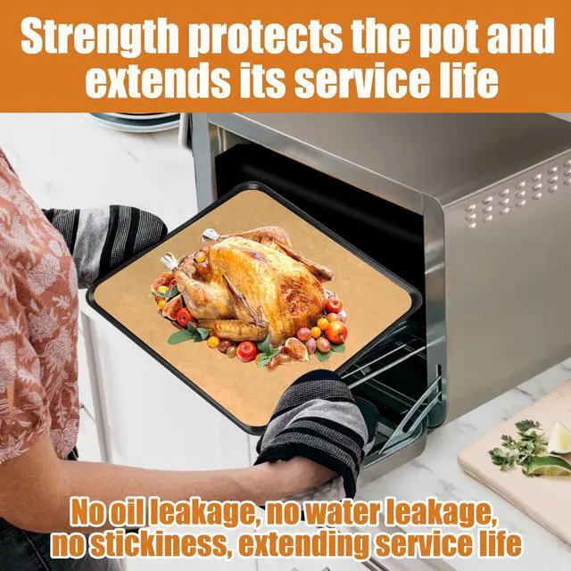 Alt view image 5 of 7 - Air Fryer Parchment Paper for Ninja 12-in-1 Double Oven DCT451 DCT401 DCT601 DCT651, 100PCS Air Fryer Disposable Liners for Ninja Foodi Airfryer Combo