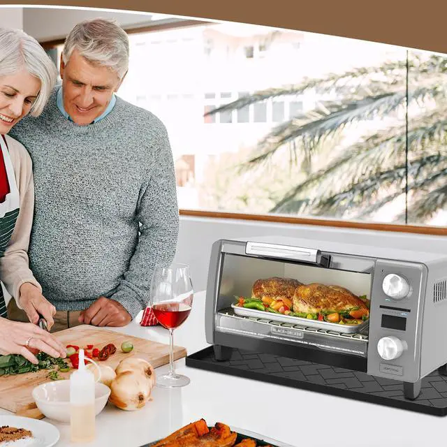 Alt view image 4 of 6 - Silicone Heat Resistant Mat For Air Fryer-18''x15''x0.5''Perfect for Ninja,Cosori,Chefman and Most Air Fryers Bottom Silicone air fryer accessories-Protects Countertops From Damage and Scratches