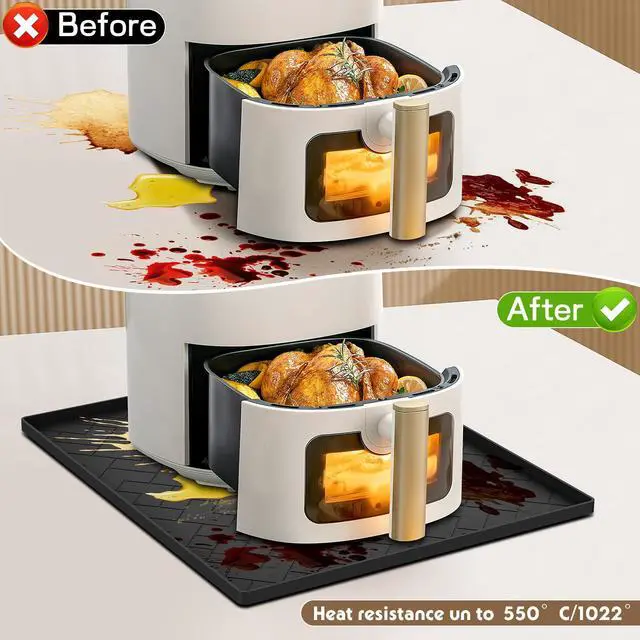 Alt view image 5 of 6 - Silicone Heat Resistant Mat For Air Fryer-18''x15''x0.5''Perfect for Ninja,Cosori,Chefman and Most Air Fryers Bottom Silicone air fryer accessories-Protects Countertops From Damage and Scratches