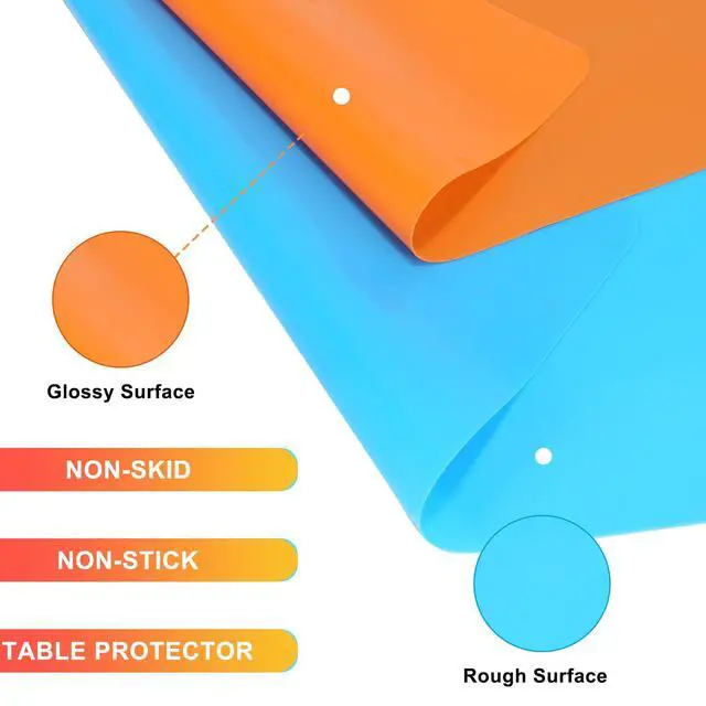 Alt view image 3 of 7 - 2Pack Silicone Mats, Premium Silicone Mat for Crafts, 15.7 "x11.8" Playdough Mat, Silicone Sheet for Crafts, Liquid, Resin Jewelry Casting Molds Mat, Nonstick & Nonslip Table Protector