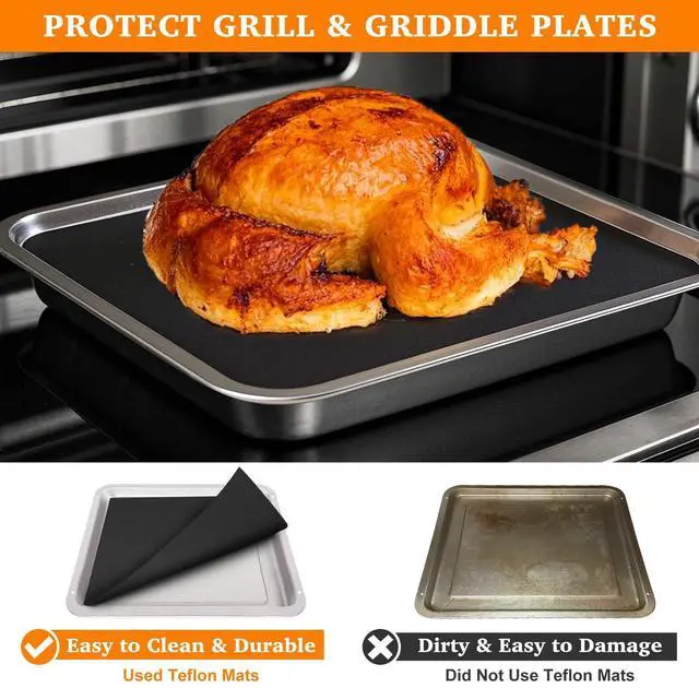 Alt view image 3 of 7 - 5 PCS Teflon Mats Oven Liner for Emeril Lagasse 26 QT French Door 360 Air Fryer, Reusable Air Fryer Liners for Emeril Lagasse Accessories