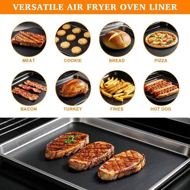 Alt view image 7 of 7 - 5 PCS Teflon Mats Oven Liner for Emeril Lagasse 26 QT French Door 360 Air Fryer, Reusable Air Fryer Liners for Emeril Lagasse Accessories
