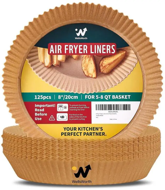 Main image of GSM Air Fryer Liners Disposable Round, 8 for 58 Qt Basket