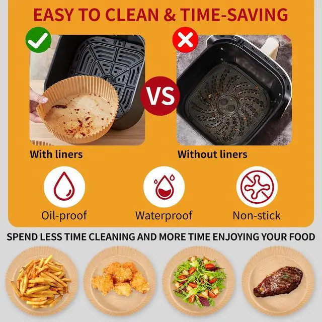 Alt view image 2 of 7 - GSM Air Fryer Liners Disposable Round, 8 for 58 Qt Basket