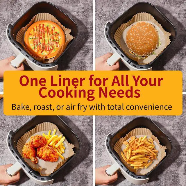 Alt view image 5 of 7 - GSM Air Fryer Liners Disposable Round, 8 for 58 Qt Basket