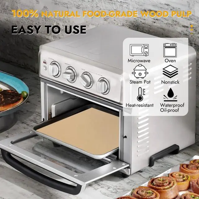 Alt view image 5 of 7 - 11 x 9in Air Fryer Parchment Paper Sheet Liners Compatible with Breville Smart Oven Air Fryer Pro BOV900BSS/ Cuisinart Airfryer Toaster Oven, Airfryer Toaster Combo Accessories(120pcs)