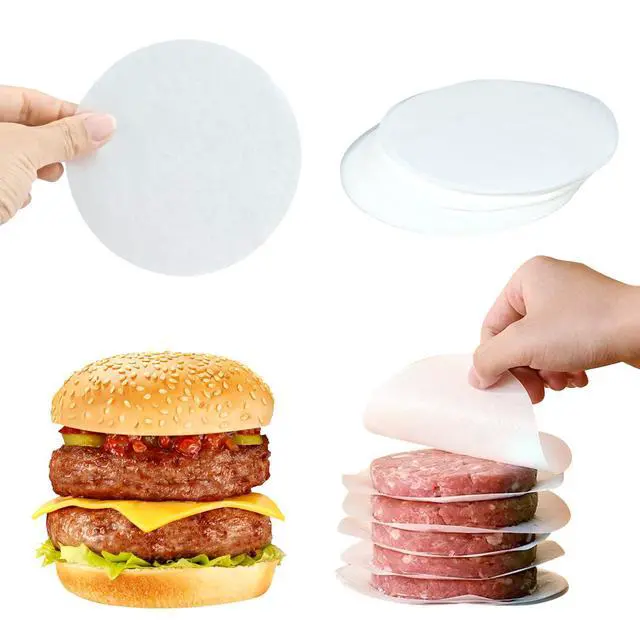 Alt view image 2 of 7 - Precut 4.5 Inch Parchment Sheets for Burger Press - 200pcs Patty Separator & Baking Rounds