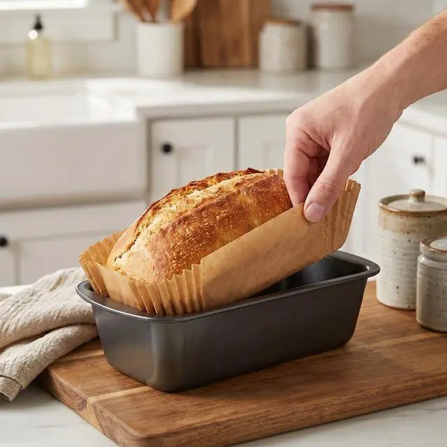 Alt view image 5 of 6 - 150Pcs Loaf Pan Liners, 9X5inch Parchment Paper Liners for Cooking Bread or Roast,Non-stick&Oil-proof