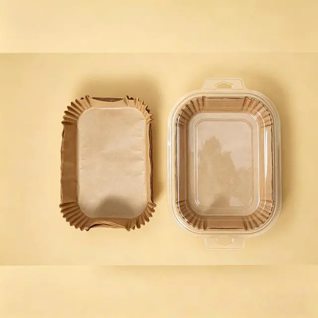 Alt view image 2 of 7 - Air Fryer Liners Disposable Rectangular.100pcs Virgin Pulp Parchment Paper for 4qt-6qt Air Fryer.Food Grade,Non-stick, Oil-proof & Heat Resistant for Baking,Microwave,Cooking & Deep Fryer Accessories