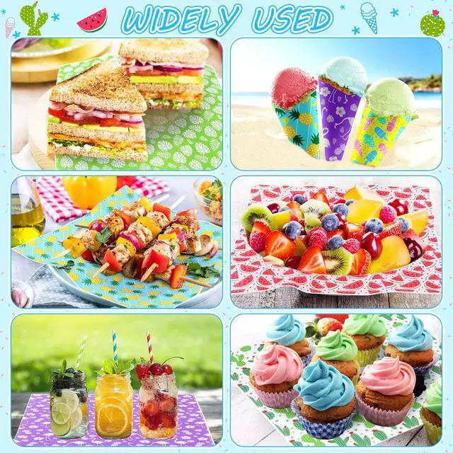 Alt view image 6 of 7 - 240Pcs Wax Paper Dry Waxed Deli Paper Sheets 12x12 inch Sandwich Wrap Parchment Papers Burger Wrapper Food Wrapping Papers Basket Liner for Food Home Kitchen Picnic Summer Beach Party Favors