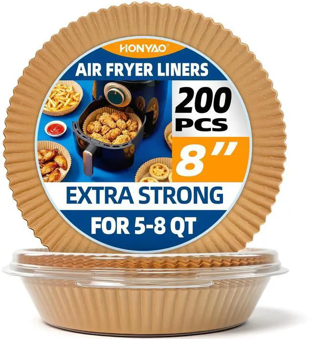 Main image of Ninja 4qt/5.5qt 8 inch Round Air Fryer Liners Disposable
