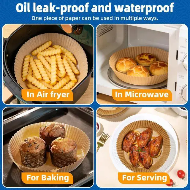 Alt view image 7 of 7 - Ninja 4qt/5.5qt 8 inch Round Air Fryer Liners Disposable