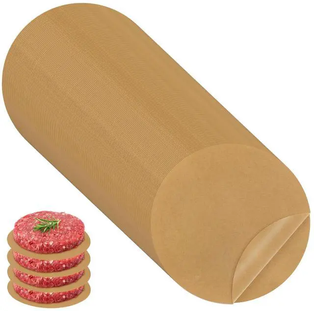 Main image of inch Unbleached Parchment Paper Sheets for baking, Burger Patty Parchment Paper Rounds, Heavy Duty Precut Brown Non-Stick liners for Separating Patties, Bread, Tortilla Wrapping