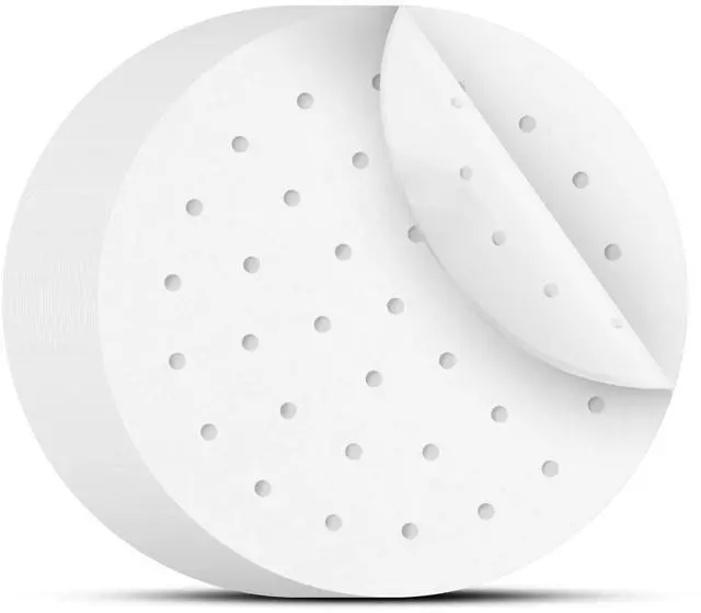 Main image of 185PCS Bamboo Steamer Liner, 10 Inch White Air Fryer Liners, Non-stick Perforated Steamer Paper for Skillets, Microwave Ovens, Ovens, Steamers