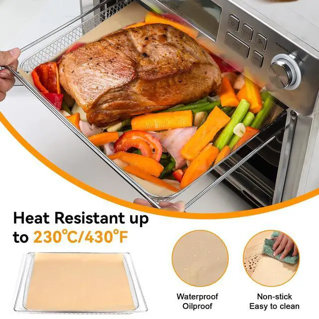 Alt view image 4 of 7 - Air Fryer Liners Compatible with Cuisinart Air Fryer Cuisinart Convection Toaster Oven, 100 PCS Unbleached Baking Parchment Paper and 4 PCS Non-stick Mat