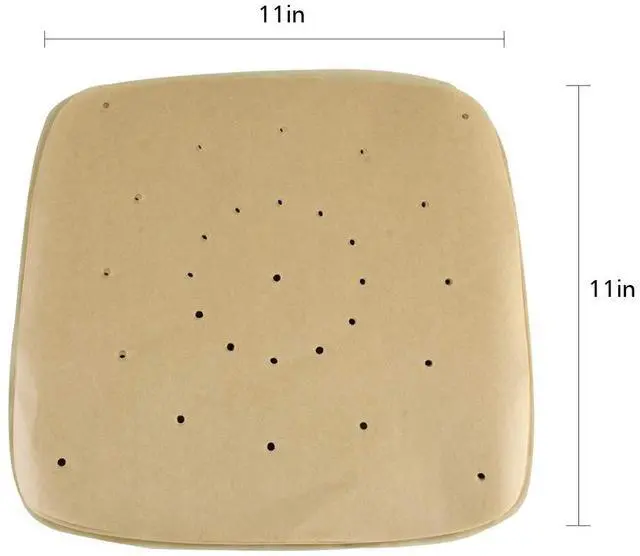 Alt view image 2 of 7 - Air Fryer Parchment Paper Liners11"×11" Square 100Pcs Unbleached Compatible with XXXL Air Fryer,Perfect for 8.5QT/9.5QT/10QT Or Bigger Air Fryers (Brown)