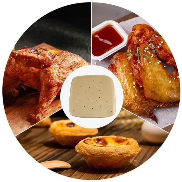 Alt view image 5 of 7 - Air Fryer Parchment Paper Liners11"×11" Square 100Pcs Unbleached Compatible with XXXL Air Fryer,Perfect for 8.5QT/9.5QT/10QT Or Bigger Air Fryers (Brown)