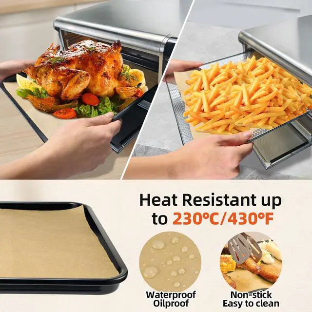 Alt view image 3 of 5 - 4pack Black Air Fryer Oven Liners and 100pcs Air Fryer Paper for Ninja Digital Air Fry Countertop Oven