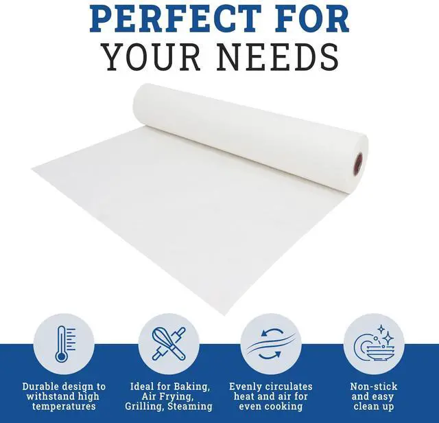 Alt view image 5 of 7 - Parchment Paper Roll (15" x 250 ft) w/Dispenser Box, White | Parchment Paper for Baking & Air Fryer | Food Grade Baking Liners | Non-Stick, Cooking Liner for Grilling & Steaming