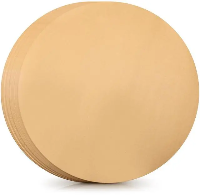 Main image of Inch Round Parchment Paper Natural Unbleached Parchment Paper Sheets Non-Stick Precut, Ideal for Baking, Cooking, Grilling, Air Fryer and Steaming Brown