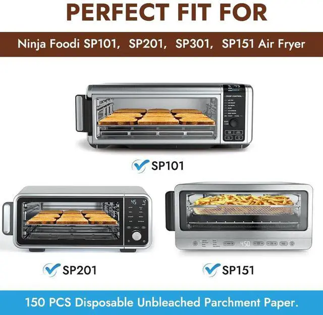 Alt view image 2 of 6 - Inch Air Fryer Liners Compatible with Ninja SP151 SP101/SP201/SP301