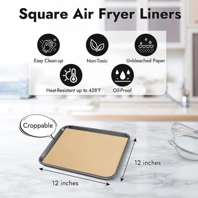 Alt view image 3 of 6 - Inch Air Fryer Liners Compatible with Ninja SP151 SP101/SP201/SP301