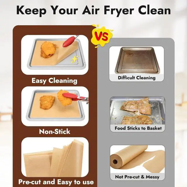 Alt view image 4 of 6 - Inch Air Fryer Liners Compatible with Ninja SP151 SP101/SP201/SP301