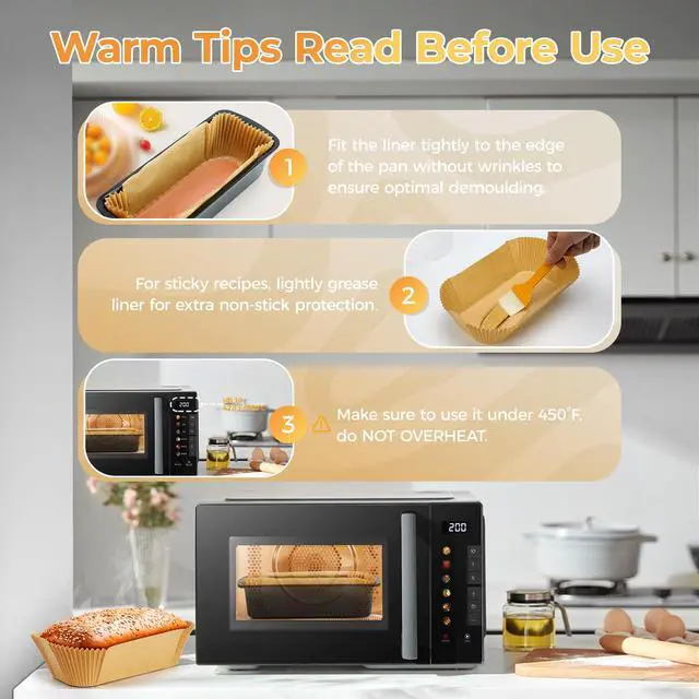 Alt view image 7 of 7 - Loaf Pan Liners, 155Pcs Non-Stick Parchment Paper for Baking Bread 9x5 Inch