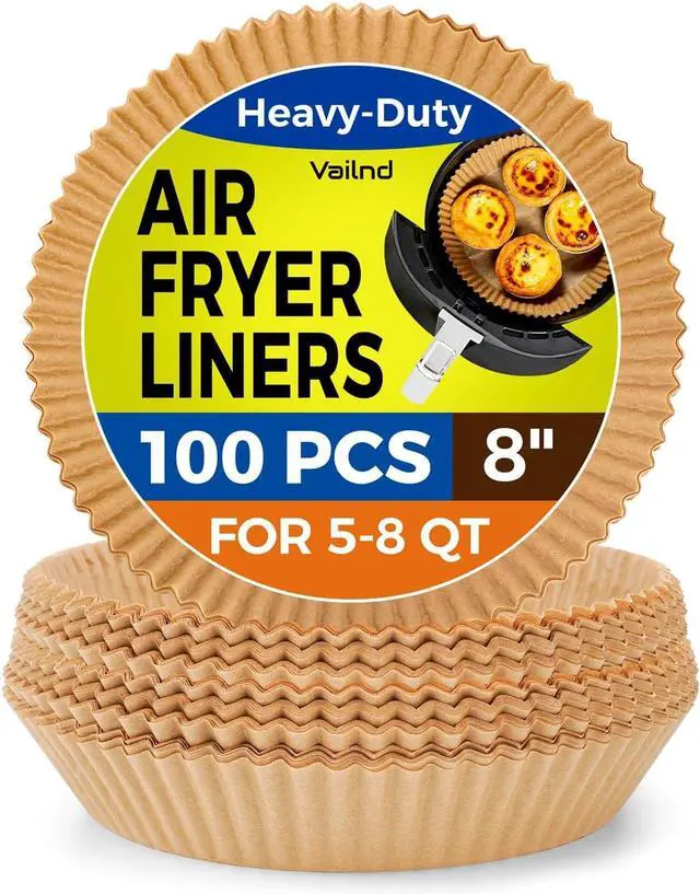 Main image of Air Fryer Liners Disposable: 100Pcs 8 Inch Round Max Xl Large Cooker Liners