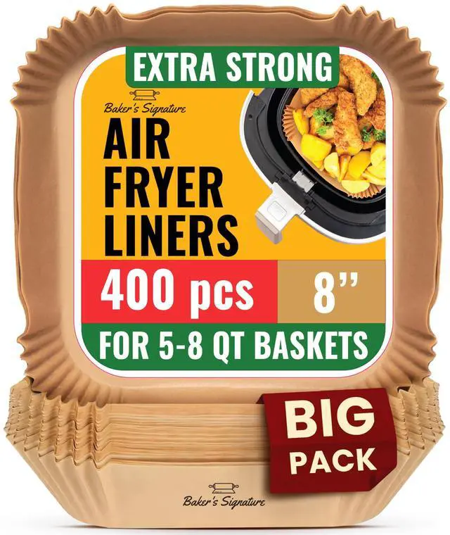 Main image of 400Pcs Air Fryer Liners Disposable, Non-Stick and Oil Proof for Easy Cleanup Airfryer Liners, 8 Square for 5-8 qt Basket