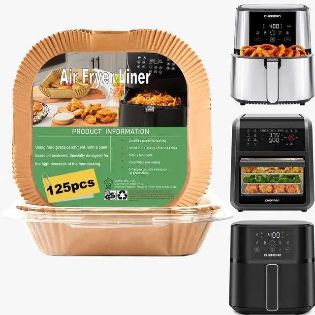 Main image of Air Fryer Liners Disposable for CHEFMAN Air Fryer 9 Qt, Power XL Air Fryer Liners, 6 qt 8QT Air Fyrer Liners, 9.5 inch Parchment Paper Liners for 10 Qt 12-Quart Air Fryer Oven