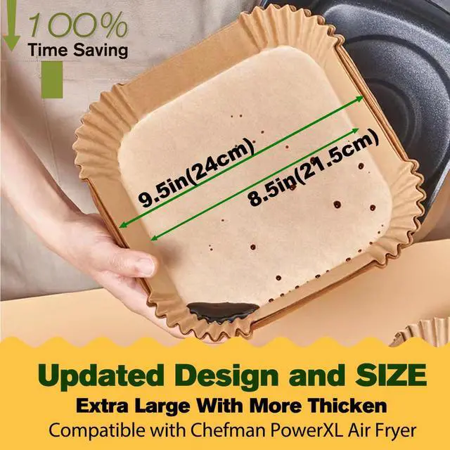 Alt view image 2 of 7 - Air Fryer Liners Disposable for CHEFMAN Air Fryer 9 Qt, Power XL Air Fryer Liners, 6 qt 8QT Air Fyrer Liners, 9.5 inch Parchment Paper Liners for 10 Qt 12-Quart Air Fryer Oven