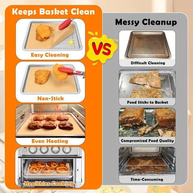 Alt view image 5 of 7 - 9x11 Inch 150PCS Air Fryer Disposable Liners, Unbleached Parchmen Paper