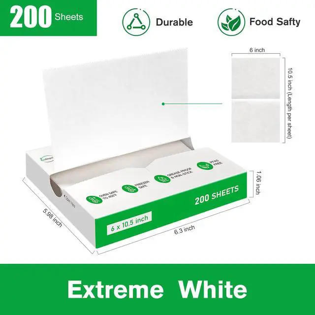 Alt view image 2 of 7 - Precut POP UP Deli Paper Sheet Pack of 200, Interfolded Heavy Paper for Food Wrap and Serving (6" x 10-1/2", White