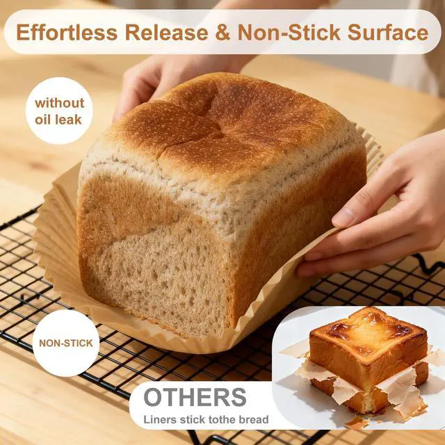 Alt view image 3 of 6 - Loaf Pan Liners for Baking Bread 9x5 Inch - 180 PCS Non-Stick Parchment Paper Liners - Disposable Bread Pans Liner for Sourdough Bread, Banana Bread, Cakes, Baking Accessories