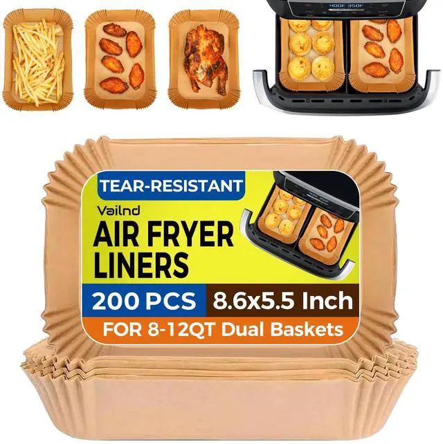 Main image of Rectangle Air Fryer Liners Disposable 200Pcs for Ninja & bella Slim