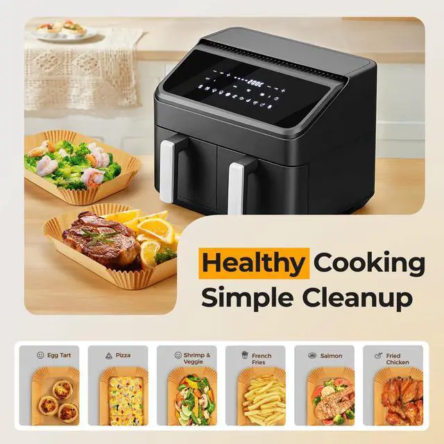 Alt view image 4 of 7 - Rectangle Air Fryer Liners Disposable 200Pcs for Ninja & bella Slim