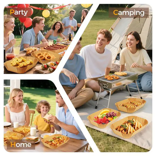 Alt view image 7 of 7 - Rectangle Air Fryer Liners Disposable 200Pcs for Ninja & bella Slim
