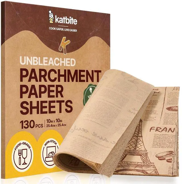 Main image of 130Pcs 10 Inch Sandwich Wrapping Paper, Heavy duty Deli Paper, Greaseproof & Non-stick Parchment Paper, Pre-cut Unbleached Parchment Paper is Perfect for Wrap Bread, Burger and Sandwich
