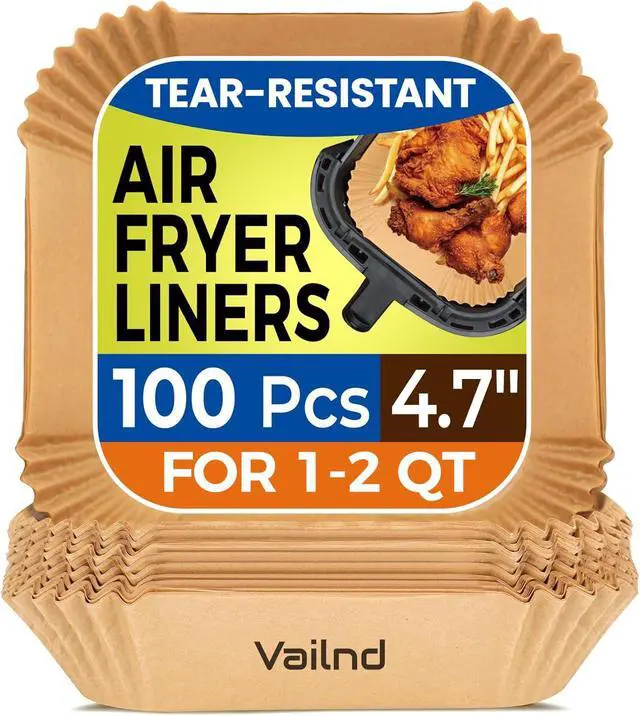 Main image of Small 4.7 Inch Square Air Fryer Liners Disposable for 1-2 Qt