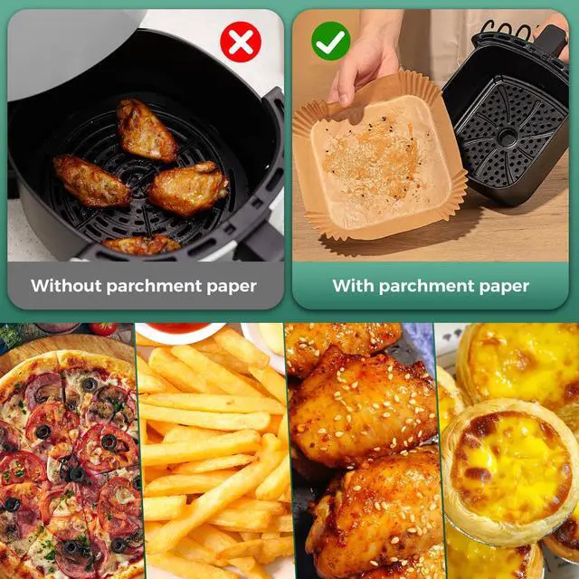 Alt view image 4 of 7 - Small 4.7 Inch Square Air Fryer Liners Disposable for 1-2 Qt