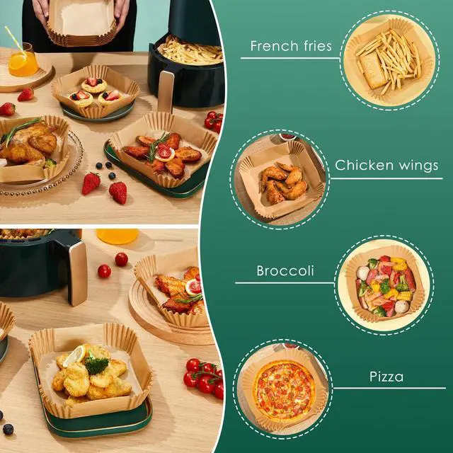 Alt view image 5 of 7 - Small 4.7 Inch Square Air Fryer Liners Disposable for 1-2 Qt