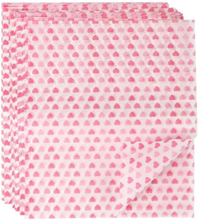 Main image of 50PCS Wax Paper Sheets Food Wrapping Paper Greaseproof Waterproof Dry Waxed Deli Wraps Paper Sheets Non-Stick Liners Tissue for Bread Sandwich Burger,Heart Love Style