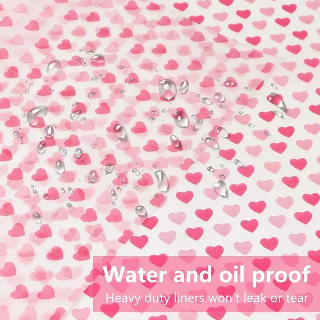 Alt view image 3 of 6 - 50PCS Wax Paper Sheets Food Wrapping Paper Greaseproof Waterproof Dry Waxed Deli Wraps Paper Sheets Non-Stick Liners Tissue for Bread Sandwich Burger,Heart Love Style